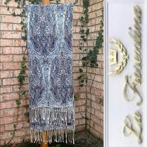 La Fiorentina Blue Paisley Scarf